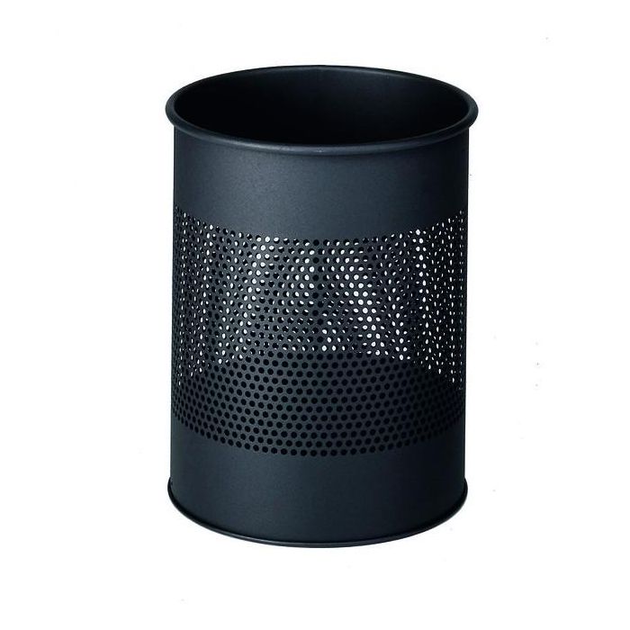 Durable Papelera de Metal Redonda 15 Litros con Anillo 165mm Anthracita
