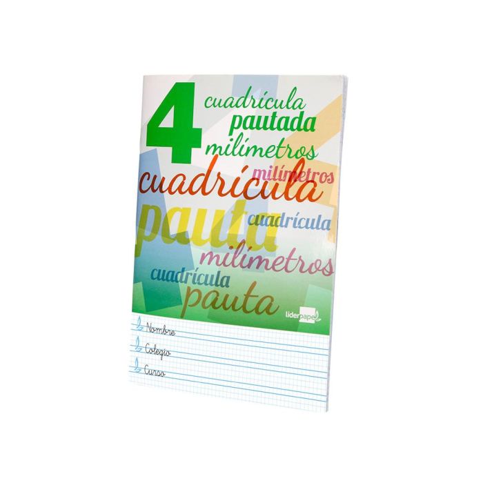 Libreta Liderpapel Pautaguia Tapa Cartoncillo 32 Hojas Din A4 70 gr Cuadriculado Pautado 4 mm 10 unidades 3