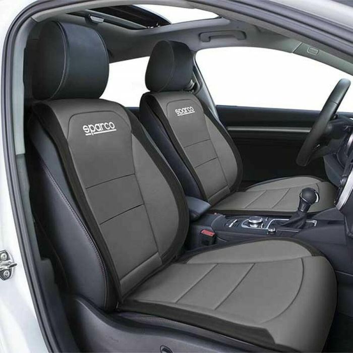 Abc SPCS424GR Respaldo Universal para Asiento Delantero de Coche Gris Acolchado en Poliéster y PVC