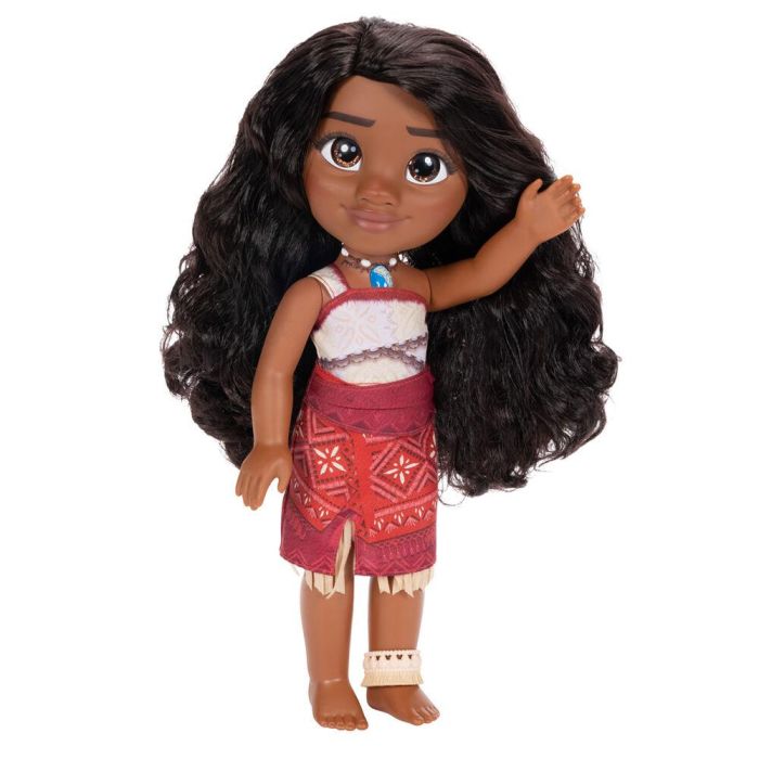 Jakks Pacific Muñeca Vaiana Disney 38 cm de PVC, incluye conjunto y tobillera, para niños +3 años 2
