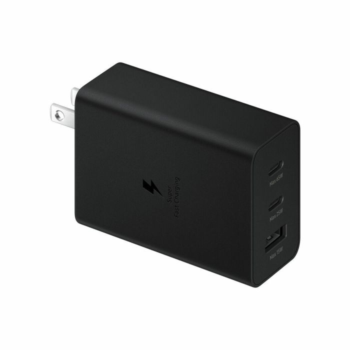 Samsung EP-T6530NBEGEU Cargador de Pared 65W Triple Puerto para Carga Rápida con 2x USB-C y 1x USB-A Negro 75