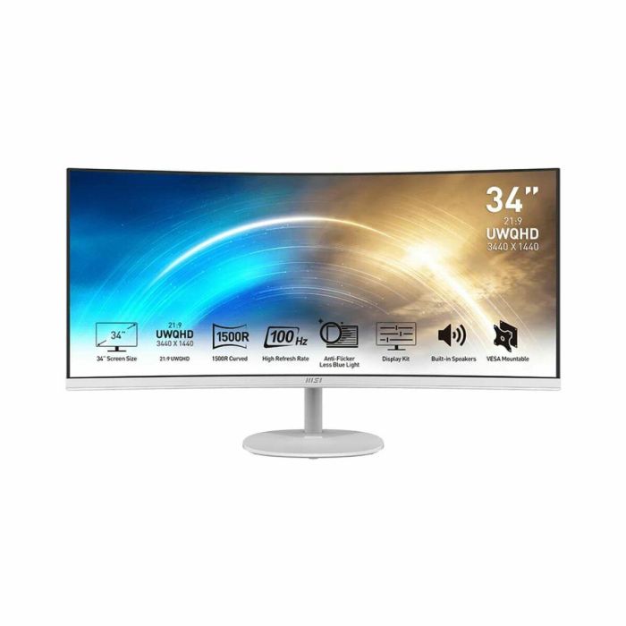 Monitor MSI MP341CQW Blanco 34" UWQHD VA