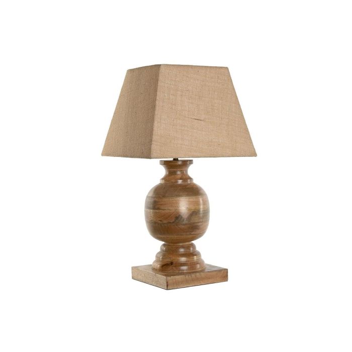 DKD Home Decor Lámpara Sobremesa Tradicional Natural, 36x68x36 cm, Madera Mango y Pantalla Algodón, Casquillo E27, 50W 220V 2 DKD Home Decor Lámpara Sobremesa Tradicional Natural, 36x68x36 cm, Madera Mango y Pantalla Algodón, Casquillo E27, 50W 220V 2