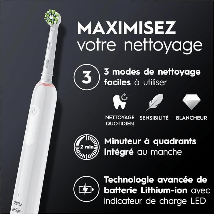 Oral-B Pro 3 3000 Blanco Cepillo de Dientes Eléctrico - 2 Cabezales - Cabeza Redonda - 3 Modos de Cepillado 1 Oral-B Pro 3 3000 Blanco Cepillo de Dientes Eléctrico - 2 Cabezales - Cabeza Redonda - 3 Modos de Cepillado 1