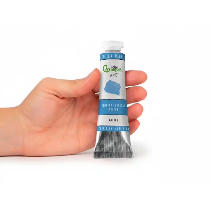 Liderpapel Pintura Gouache/Tempera Tubo Aluminio 60 ml Azul Cian 4
