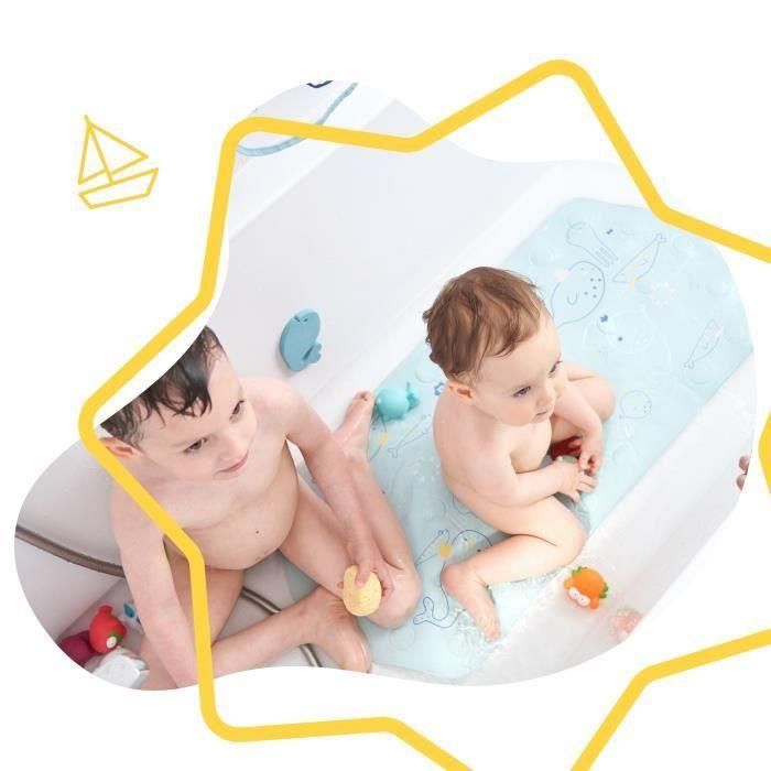Alfombra de baño antideslizante Badabulle XXL con indicador de temperatura, 91 cm de largo 1 Alfombra de baño antideslizante Badabulle XXL con indicador de temperatura, 91 cm de largo 1