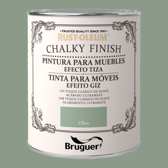 Bruguer Rust-oleum chalky finish pintura a la tiza oliva 0,750l ultra mate efecto empolvado 5397527