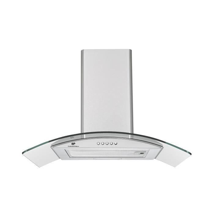 Continental Edison Decorative Hood - L60 cm - vidrio de acero inoxidable