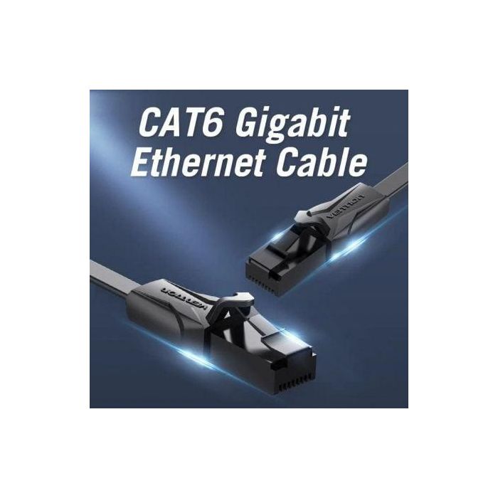 Vention IBABE - Cable de Red RJ45 UTP Cat.6 1000Mbps 0.75m Negro 1