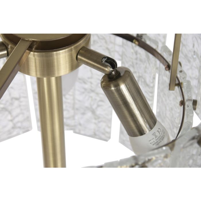 DKD Home Decor Lampara Pie Glam Transparente Dorado 38 x 160 x 38 cm 1