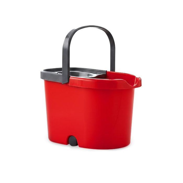 Inde Cubo Escurridor Rojo con Ruedas 29 cm (Ancho) x 29 cm (Alto) x 39 cm (Largo) 1