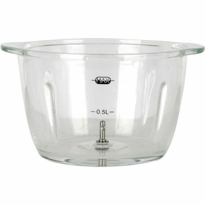 Continental Edison CEMH01 Mini Picador Eléctrico 350W, Jarra de Vidrio 1.2L, Cuchillas Acero Inoxidable, Negro, Pica Hielo 2