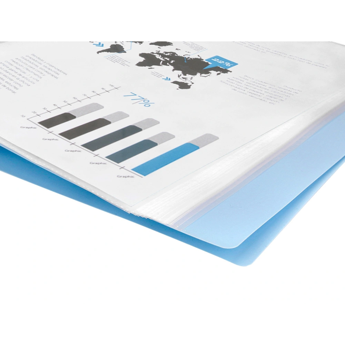 Liderpapel Carpeta Escaparate 10 Fundas Polipropileno DIN A4 Celeste Opaco 7