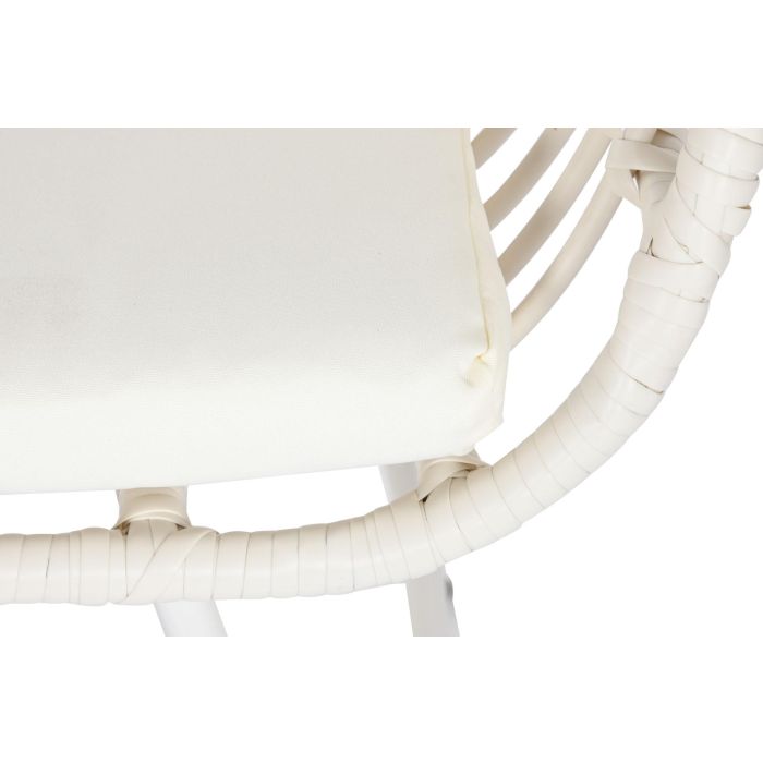 DKD Home Decor Sofá para Terraza y Jardín Blanco Ratán Sintético 74x84x124 cm Set de 4 3