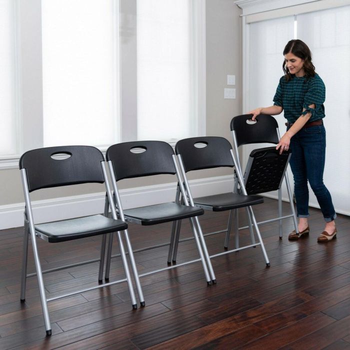 Silla Plegable Lifetime Negro 50 x 84 x 48,5 cm (5 Unidades) 2 Silla Plegable Lifetime Negro 50 x 84 x 48,5 cm (5 Unidades) 2