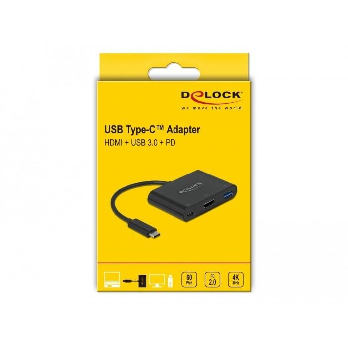 DELOCK USB Type-C Adapter zu HDMI 4K 30 Hz mit USB Typ-A und USB Type-C PD 1 DELOCK USB Type-C Adapter zu HDMI 4K 30 Hz mit USB Typ-A und USB Type-C PD 1
