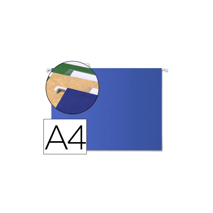 Liderpapel Carpeta Colgante A4 Azul Cartulina Kraft 250 g/m² Varillas Metálicas Lomo en V 20x345x245 mm 0 Liderpapel Carpeta Colgante A4 Azul Cartulina Kraft 250 g/m² Varillas Metálicas Lomo en V 20x345x245 mm 0