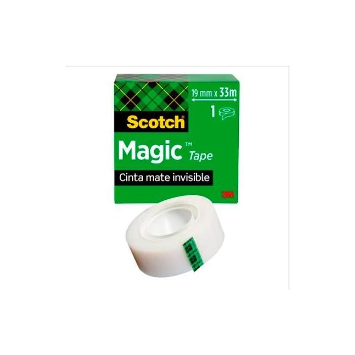 Scotch Cinta Adhesiva Invisible Rollo 19 mm X 33 mm Caja Individual