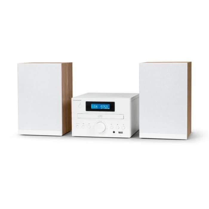 Microsistema - THOMSON - COZY MIC121BT - Reproductor de CD, Bluetooth, Radio FM, MP3, USB - Madera y Blanco 2 Microsistema - THOMSON - COZY MIC121BT - Reproductor de CD, Bluetooth, Radio FM, MP3, USB - Madera y Blanco 2