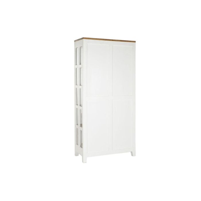 DKD Home Decor Vitrina Urban Colección Daniela 90x190x40 cm Blanco Marrón Mango Cristal Acacia con 2 Cajones y 4 Estantes 1