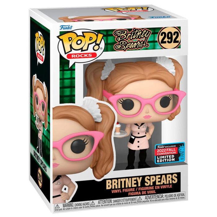 Funko 57066 Pop! Rock Britney Spears (You Drive Me) Crazy Atuendo Camarera Edición Exclusiva NYCC 2022