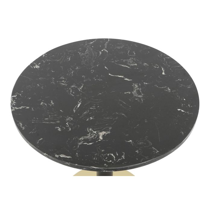 DKD Home Decor Mesita Auxiliar Moderna Negra de Metal y Mármol, 45 cm Ancho x 45 cm Largo x 51 cm Alto, 1 kg 1