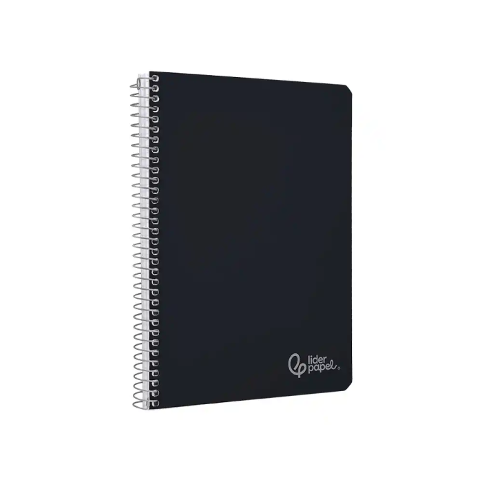 Liderpapel Cuaderno espiral A5, tapa dura, 80 hojas, 90gr, cuadro 4mm con margen, color negro 4