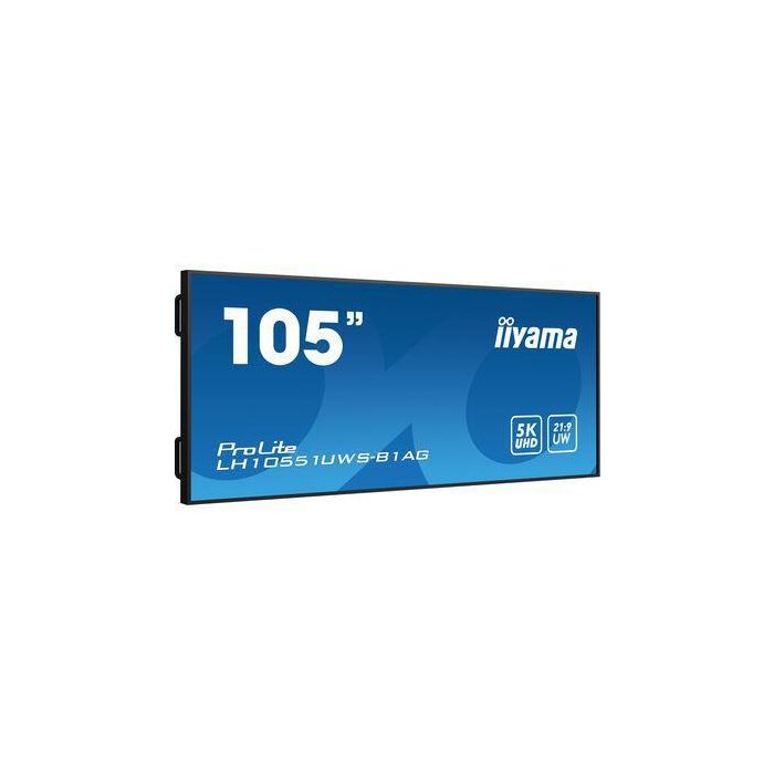 Monitor Profesional Iiyama 105" (LH10551UWS-B1AG) / Tiempo Operacion 24/7 / Uso Horizontal y Vertical / Ips / 5120X2160 5K Uw / 8Ms / 500Cd / 21:9 / Rs-232C / Rj45 / Hdmi X 1 / Dp X 1 / Usb-C X 2/ Usb X6 / Slot Ops / Vesa 1500X600 2 Monitor Profesional Iiyama 105" (LH10551UWS-B1AG) / Tiempo Operacion 24/7 / Uso Horizontal y Vertical / Ips / 5120X2160 5K Uw / 8Ms / 500Cd / 21:9 / Rs-232C / Rj45 / Hdmi X 1 / Dp X 1 / Usb-C X 2/ Usb X6 / Slot Ops / Vesa 1500X600 2
