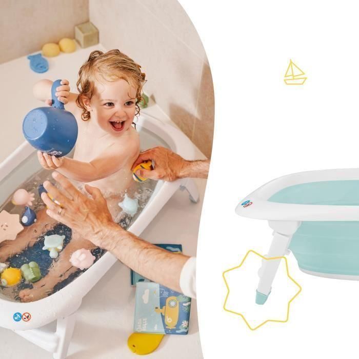 BADABULLE Bañera plegable, 35L, súper compacta, tapón de drenaje con indicador de calor, diseño divertido 4 BADABULLE Bañera plegable, 35L, súper compacta, tapón de drenaje con indicador de calor, diseño divertido 4