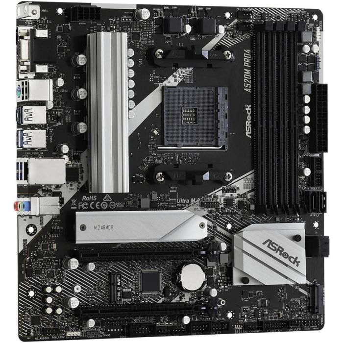 ASROCK A520M PRO 4 Placa Base ATX Socket AM4 Compatible con AMD Ryzen 3000 Series DDR4 3 ASROCK A520M PRO 4 Placa Base ATX Socket AM4 Compatible con AMD Ryzen 3000 Series DDR4 3