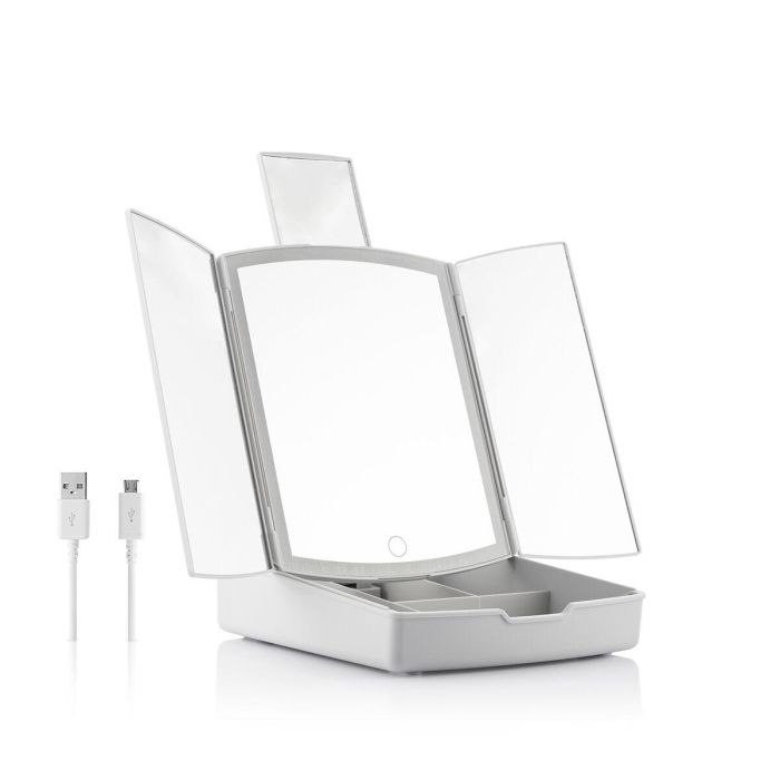 Espejo LED Plegable con Organizador de Maquillaje 3 en 1 Panomir InnovaGoods 5