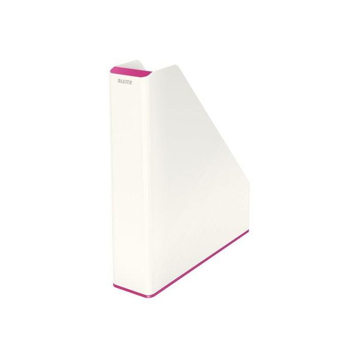 Revistero Plastico Leitz Wow Dual Fucsia Metalizado/Blanco