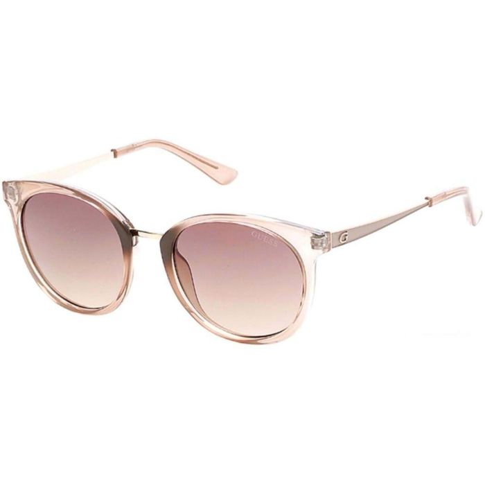 GUESS GU7459 57F Gafas de Sol Redondas Mujer, Montura Beige Brillante, Cristales Marrón Degradado, Patilla 140 mm 1 GUESS GU7459 57F Gafas de Sol Redondas Mujer, Montura Beige Brillante, Cristales Marrón Degradado, Patilla 140 mm 1