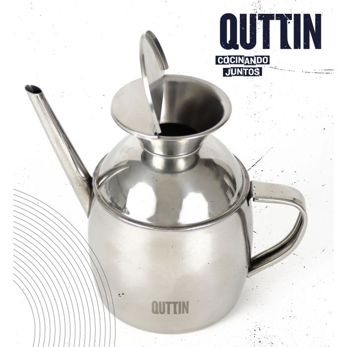Quttin Aceitera Inox 450Ml - 8.5 cm Ancho x 12 cm Alto x 14.5 cm Largo (12 Unidades)