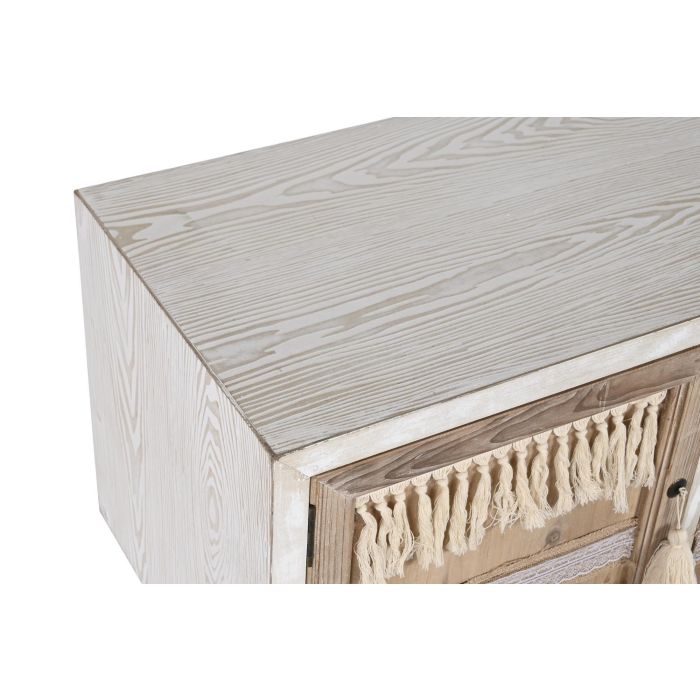 Mueble Tv Boho DKD Home Decor Natural Blanco 40 x 60 x 150 cm 1 Mueble Tv Boho DKD Home Decor Natural Blanco 40 x 60 x 150 cm 1
