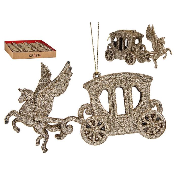 Adorno Árbol Navidad Carroza Unicornio Champagne Krist+ 15x8.5x4.5 cm (48 Unidades) Adorno Árbol Navidad Carroza Unicornio Champagne Krist+ 15x8.5x4.5 cm (48 Unidades)