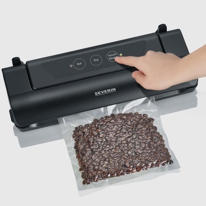 SEVERIN FS3610 Bolsa de refresco compacta - Aspirado y sellado automáticos - Mantiene los alimentos frescos 8 veces más / Negro 2 SEVERIN FS3610 Bolsa de refresco compacta - Aspirado y sellado automáticos - Mantiene los alimentos frescos 8 veces más / Negro 2