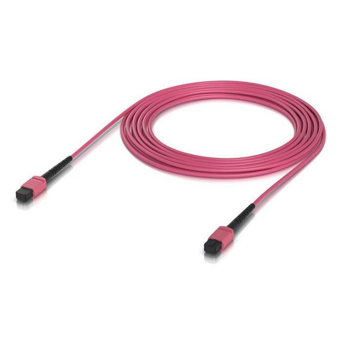 Ubiquiti Cable de Fibra Óptica Patch Multimodo OM4 MPO-12 Tipo B UPC Interior Rosa 5m para Redes 100G