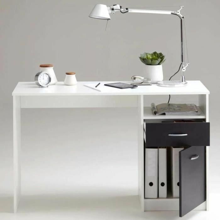 Escritorio FMD JACKSON  Blanco Negro 123 x 76,5 x 50 cm Madera 1