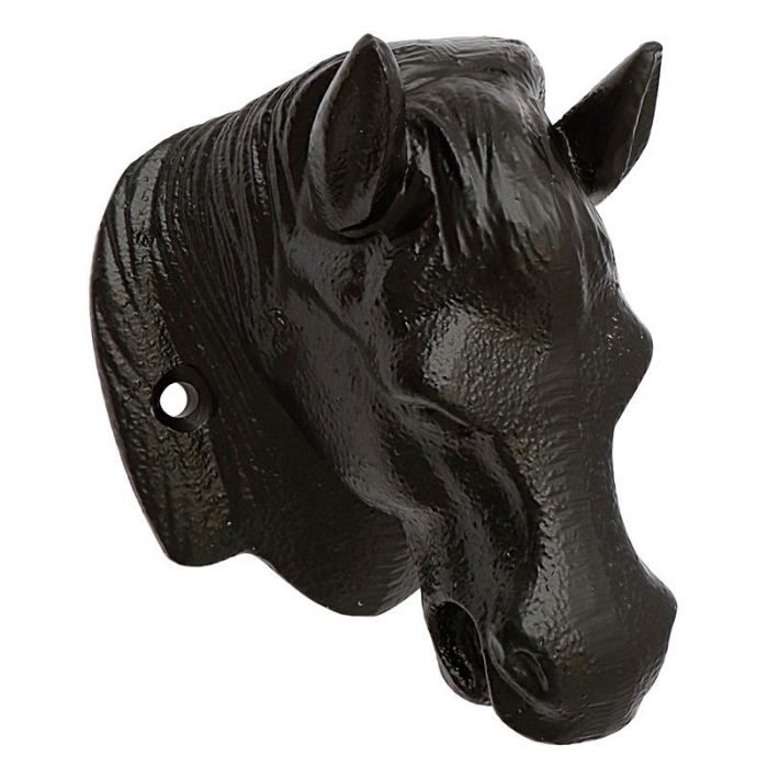 GALFARSORO 310 Aldabón para Puerta Diseño Caballo Simple Forja Color Negro