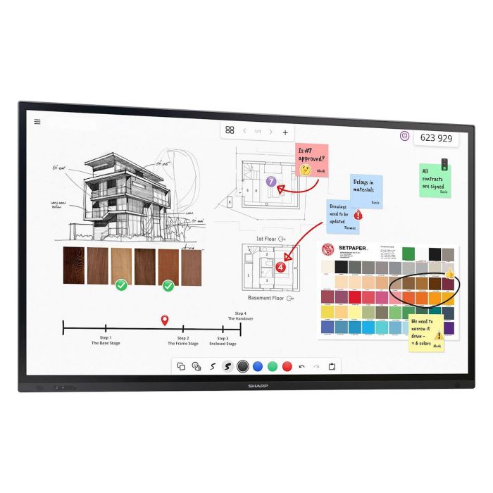 Sharp PN-LA862 Panel plano interactivo 86" 4K UHD 10