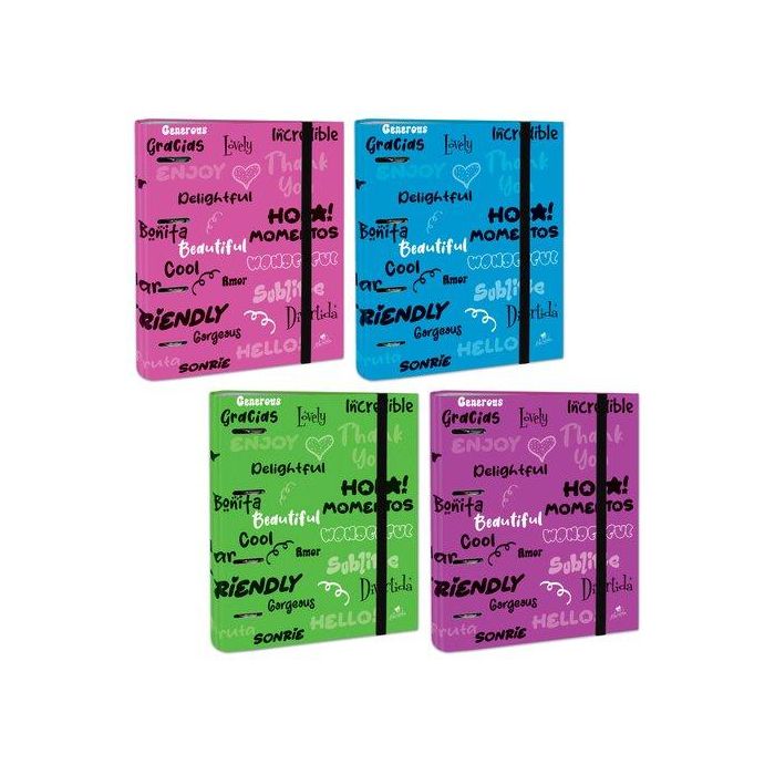 Carpebloc Mariola Uni 4 An.40Mm Con Rec. 100 Hj. Cuadric.4X4 90G Surtido Frases Expositor De 10