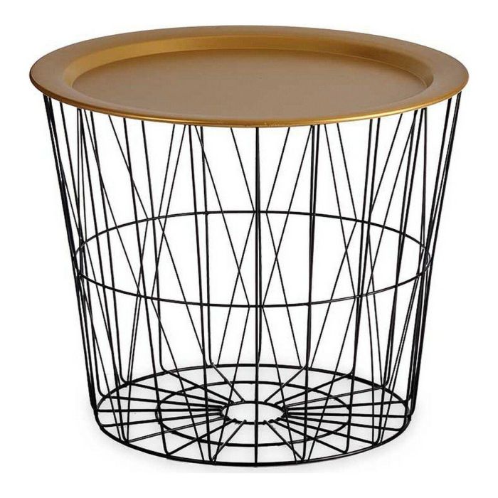 Mesa Central Mediana Giftdecor 52x40x52 cm, Metal, Negro/Oro (4 Unidades) Mesa Central Mediana Giftdecor 52x40x52 cm, Metal, Negro/Oro (4 Unidades)