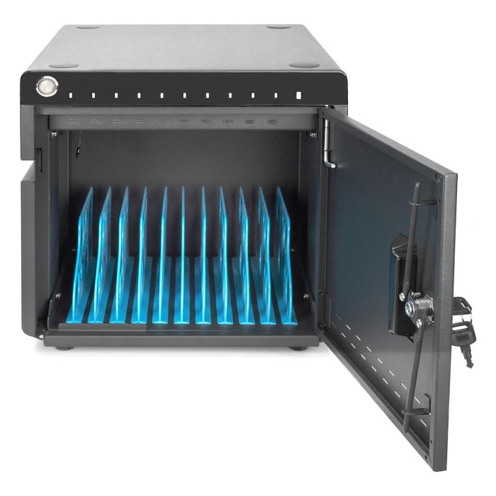 Digitus Armario de Carga Móvil para Escritorio - Estación de Almacenamiento y Carga para 10 Portátiles/Tabletas hasta 14", Desinfección UV-C, USB-C, Negro Digitus Armario de Carga Móvil para Escritorio - Estación de Almacenamiento y Carga para 10 Portátiles/Tabletas hasta 14", Desinfección UV-C, USB-C, Negro