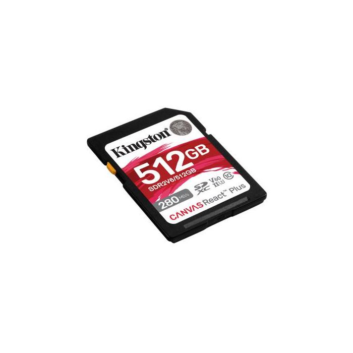 Kingston Technology Canvas React Plus 512 GB SDXC UHS-II Clase 10 1 Kingston Technology Canvas React Plus 512 GB SDXC UHS-II Clase 10 1