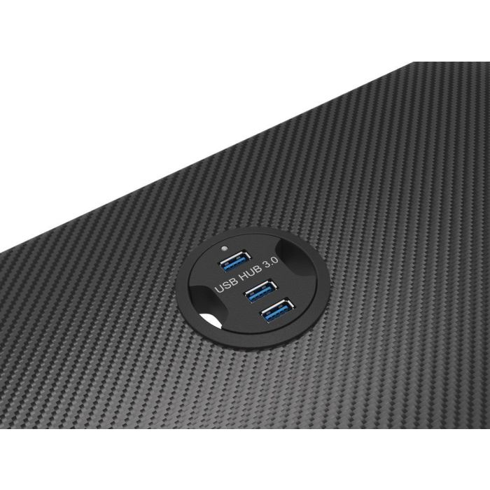 GENESIS Holm 200 Escritorio Gaming RGB, Hub USB 3.0, Soporte para Vasos y Auriculares, Gestión de Cables, Negro 3
