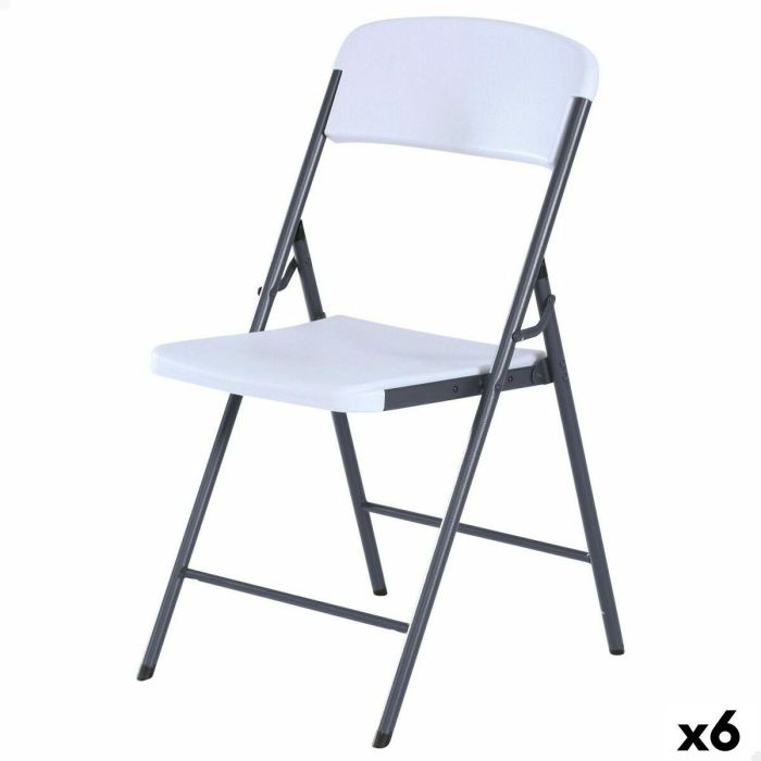 Silla Plegable Lifetime Blanco 47 x 84,5 x 48 cm (6 Unidades)