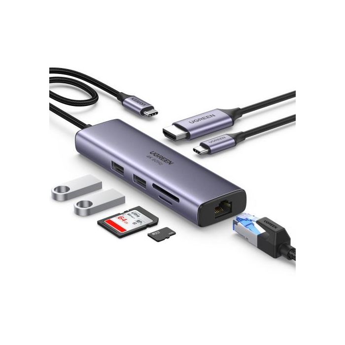 Ugreen 60515 Base para Portátil y Replicador de Puertos Alámbrico Usb 3.2 Gen 1 (3.1 Gen 1) Type-C Gris 1