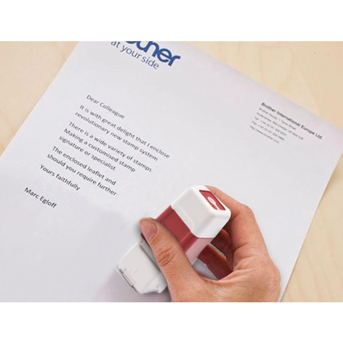 Brother Sello automático 12 mm x 12 mm, color rojo, Consumible máquina sellos 2