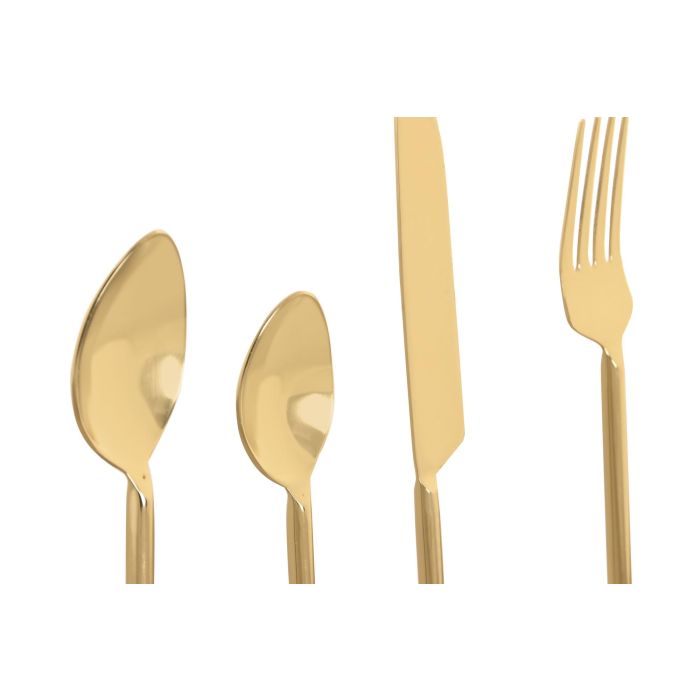 Cuberteria Glam DKD Home Decor Dorado 1.5 x 21 x 4.5 cm Set de 16 2